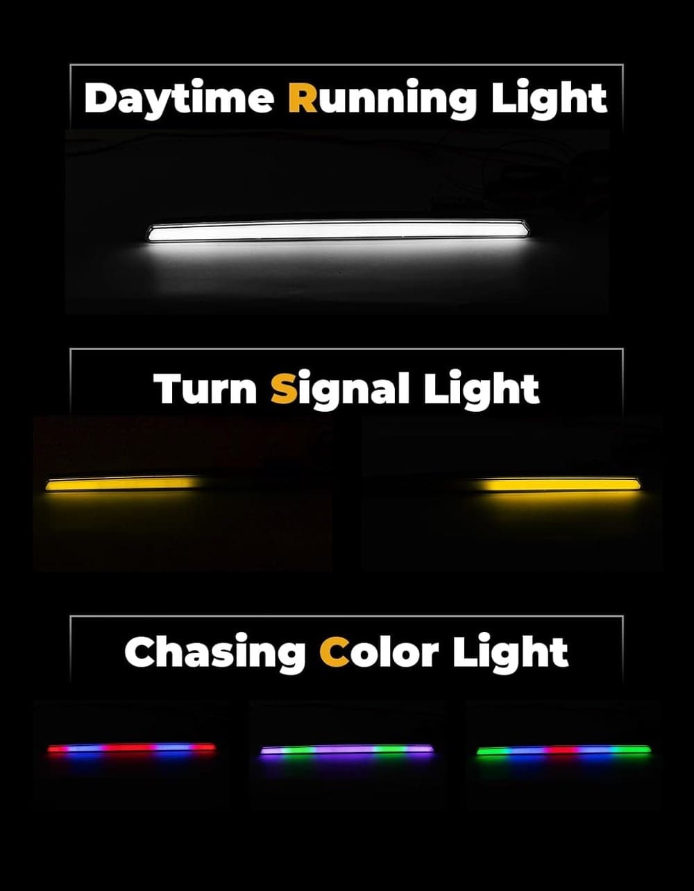 Kemimoto 2024+ Polaris RZR XP 1000 /4 Front Light Chasing Color Light