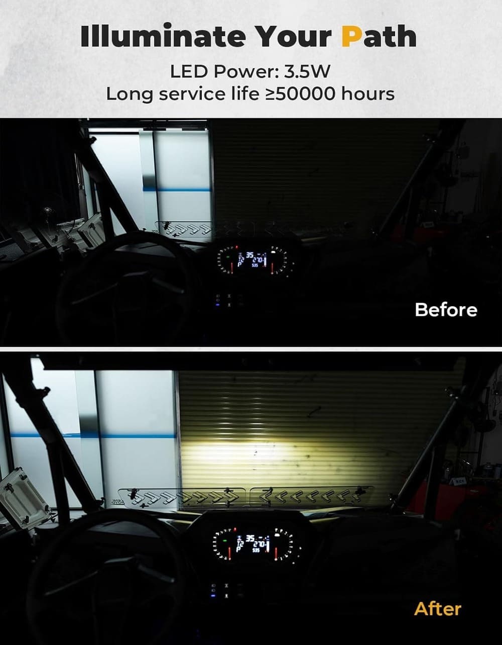 Kemimoto 2024+ Polaris RZR XP 1000 /4 Front Light Chasing Color Light