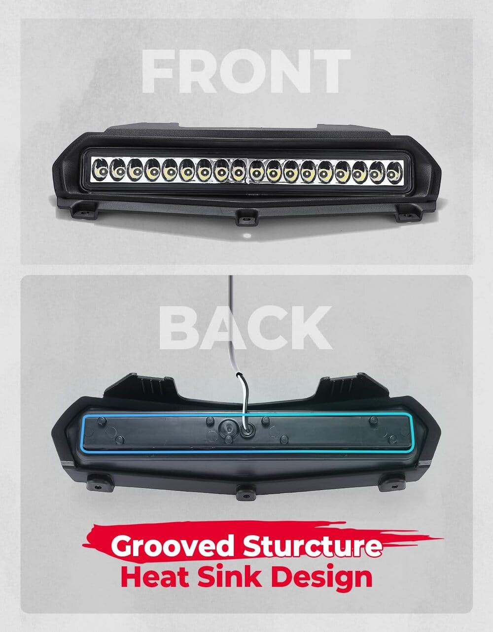 Kemimoto '21-'23 Yamaha Wolverine RMAX X2/X4 1000 LED Hood Scoop Light