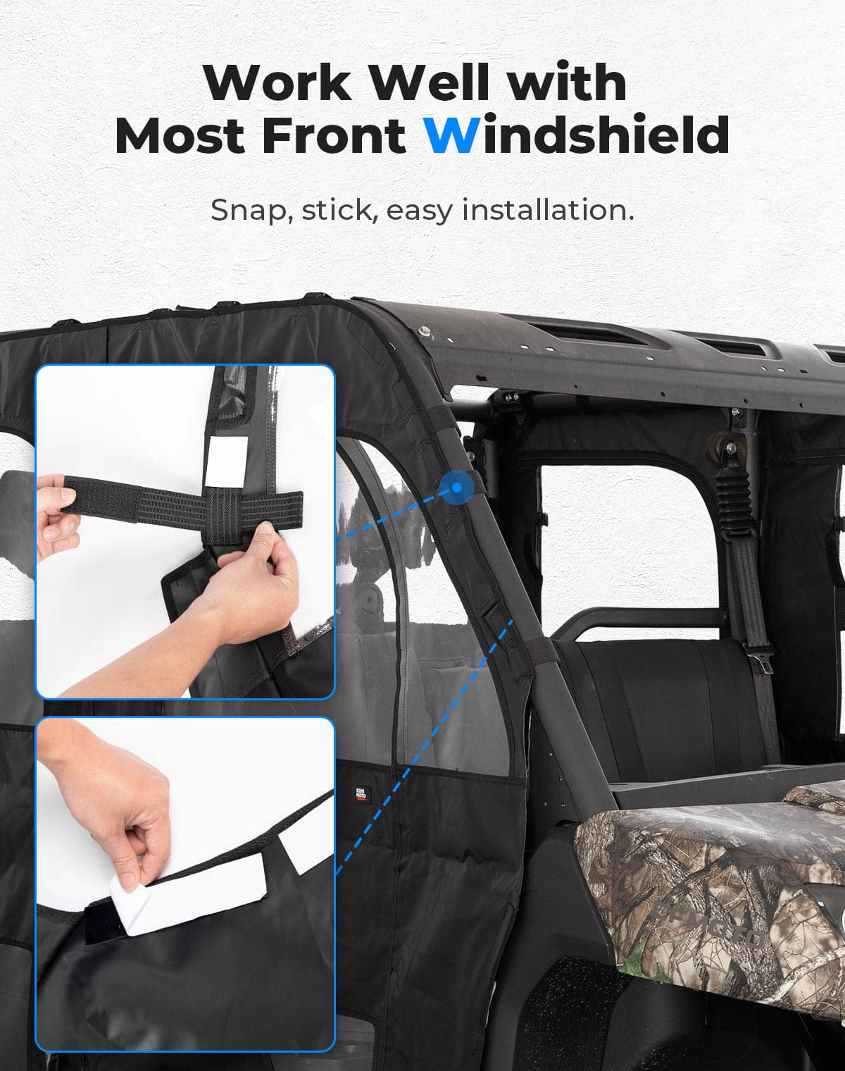 Kemimoto '22-'24 CF Moto UForce Soft Cab Enclosure Doors