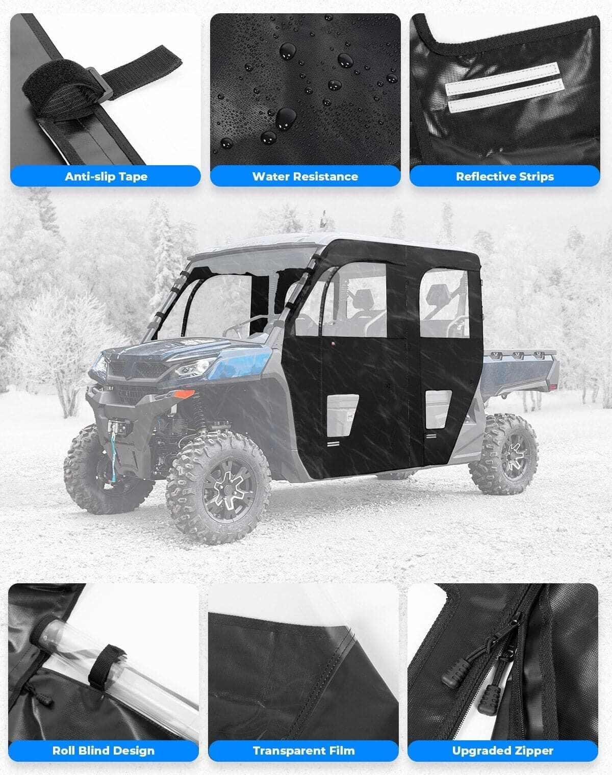 Kemimoto '22-'24 CF Moto UForce Soft Cab Enclosure Doors