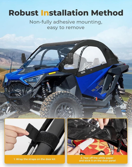 Kemimoto '22-'24 Polaris RZR PRO R Upper Doors Soft Cab Enclosures