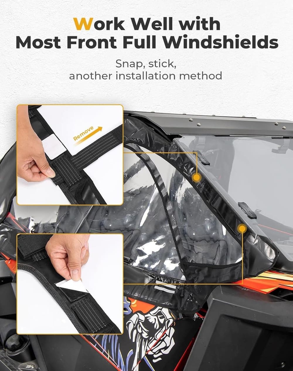 Kemimoto '22-'24 Polaris RZR PRO R Upper Doors Soft Cab Enclosures