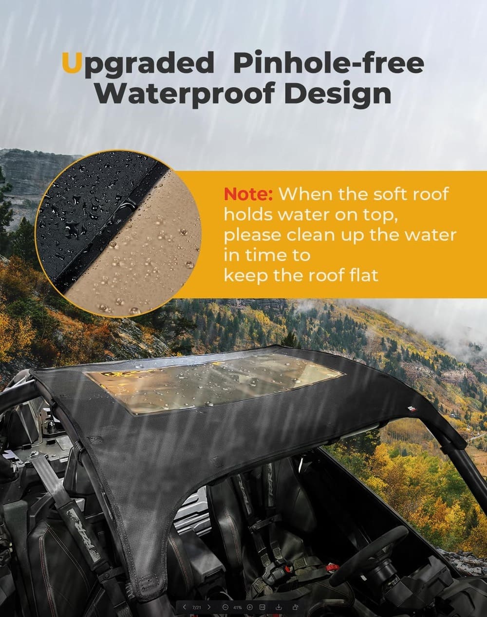 Kemimoto '22+ Polaris RZR PRO R Soft Canvas Roof