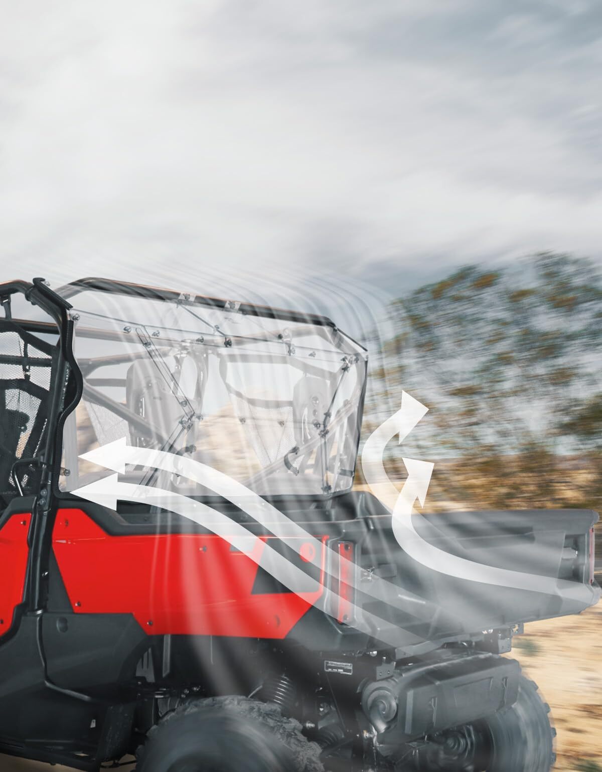 Kemimoto '23-'24 Honda Pioneer 1000-6 Rear Windshield