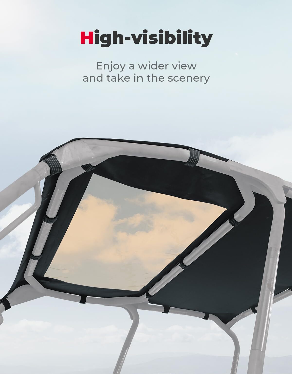 Kemimoto '23 Honda Pioneer 1000-6 Soft Top Water-Resistant Roof Top