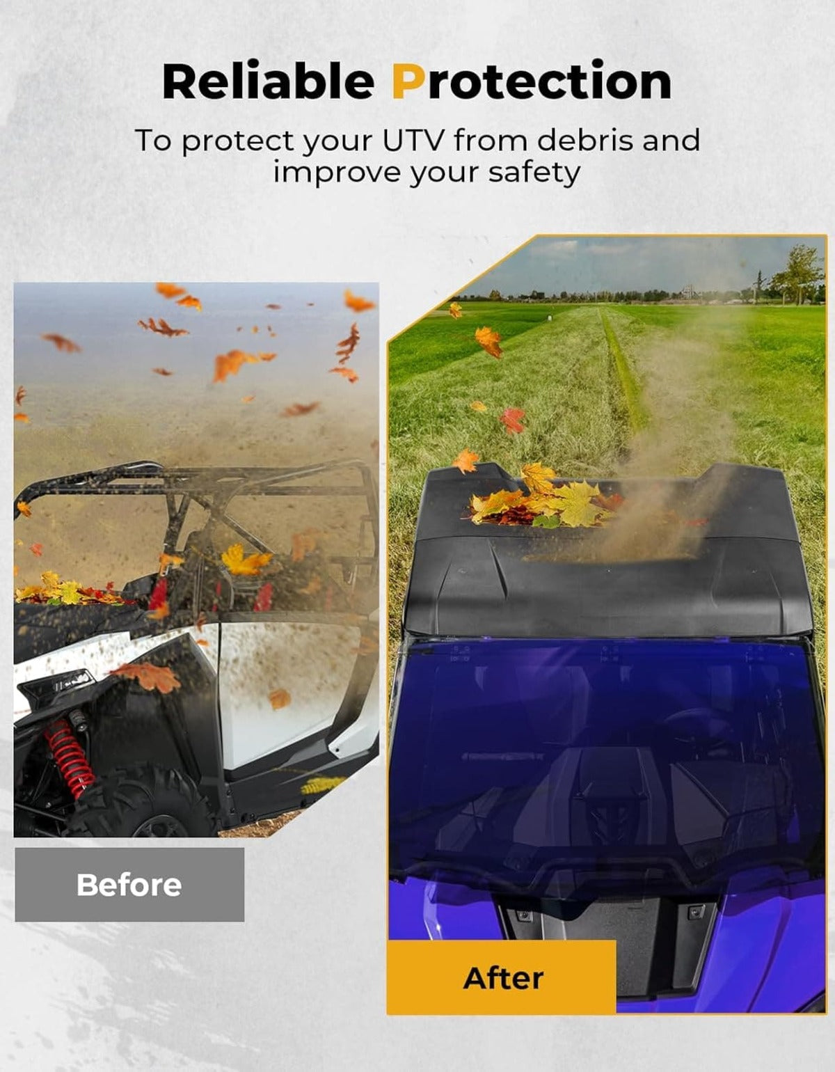 Kemimoto '24-'25 Polaris RZR XP 1000 3-in-1 UTV Roof Hard Top