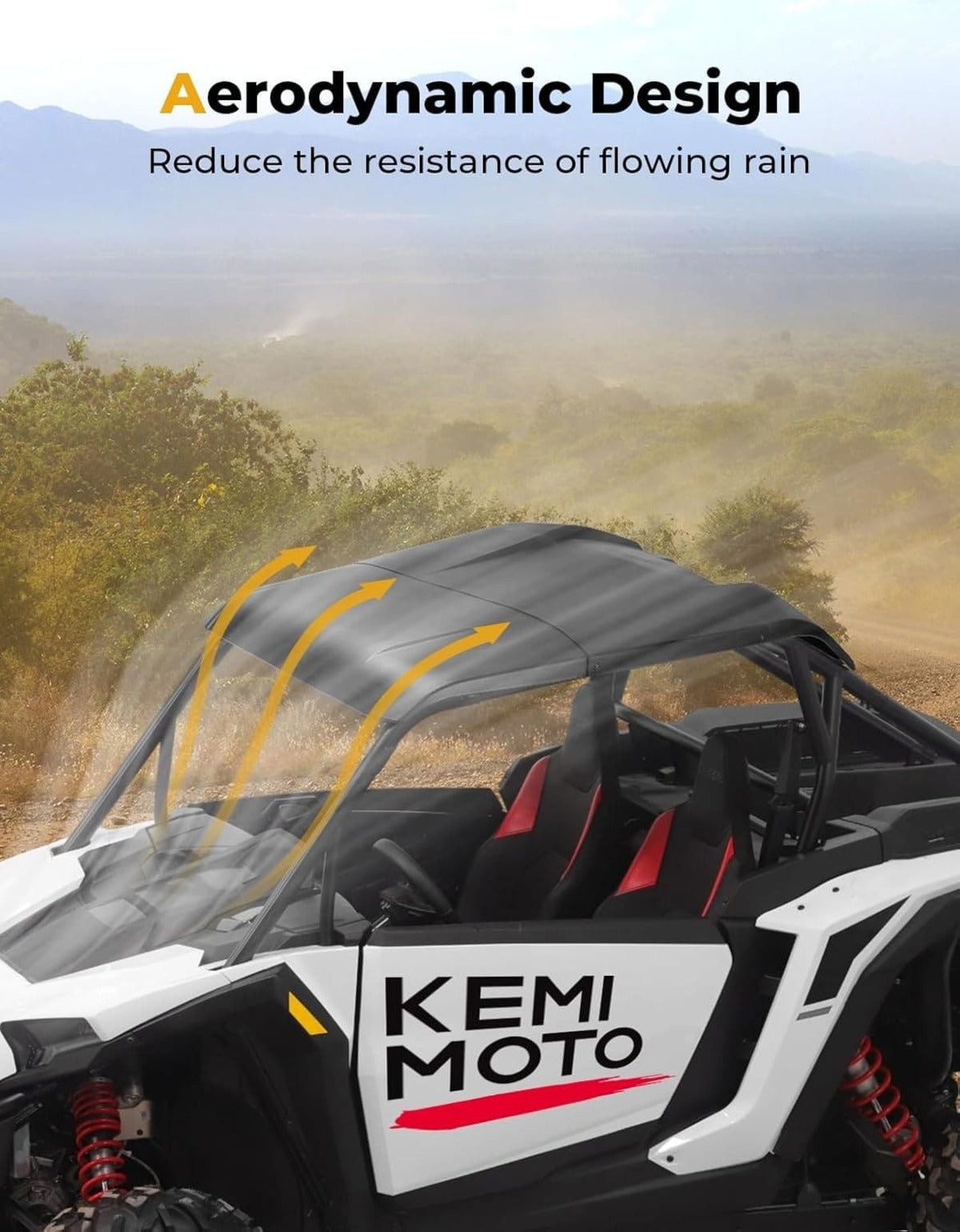 Kemimoto '24-'25 Polaris RZR XP 1000 3-in-1 UTV Roof Hard Top