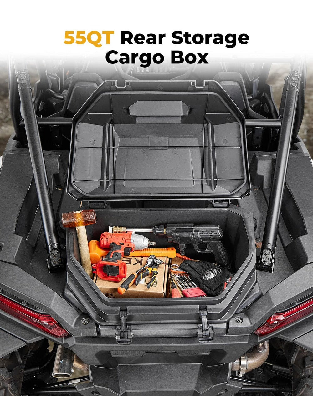 Kemimoto '24-'25 Polaris RZR XP 1000/4 1000 Rear Cargo Box 55QT