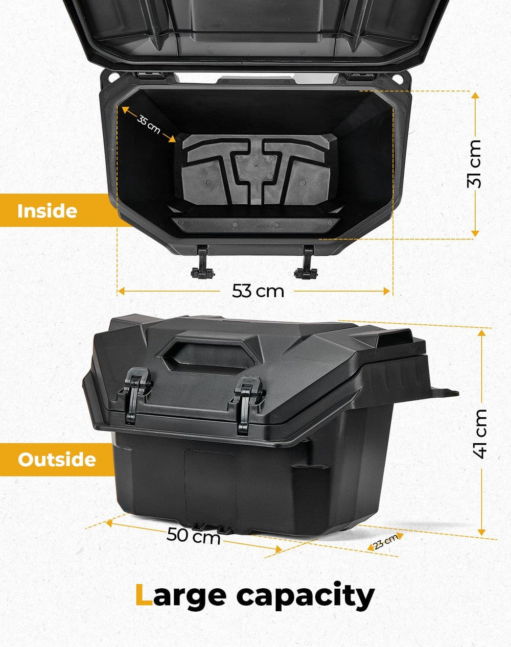 Kemimoto '24-'25 Polaris RZR XP 1000/4 1000 Rear Cargo Box 55QT
