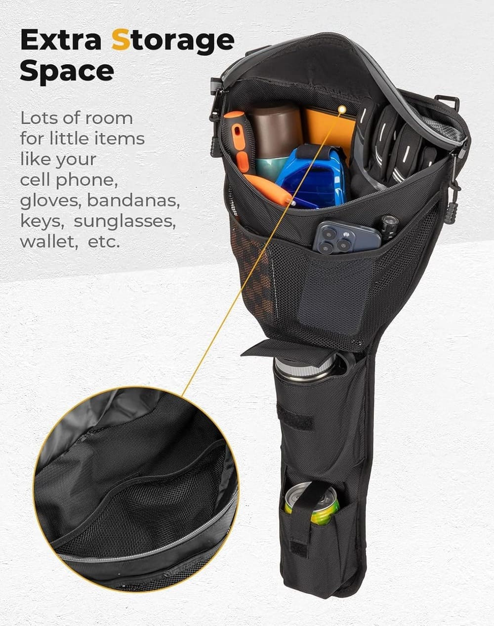 Kemimoto '24-'25 Polaris RZR XP 1000/ 4 Center Storage Bag with Cup holder