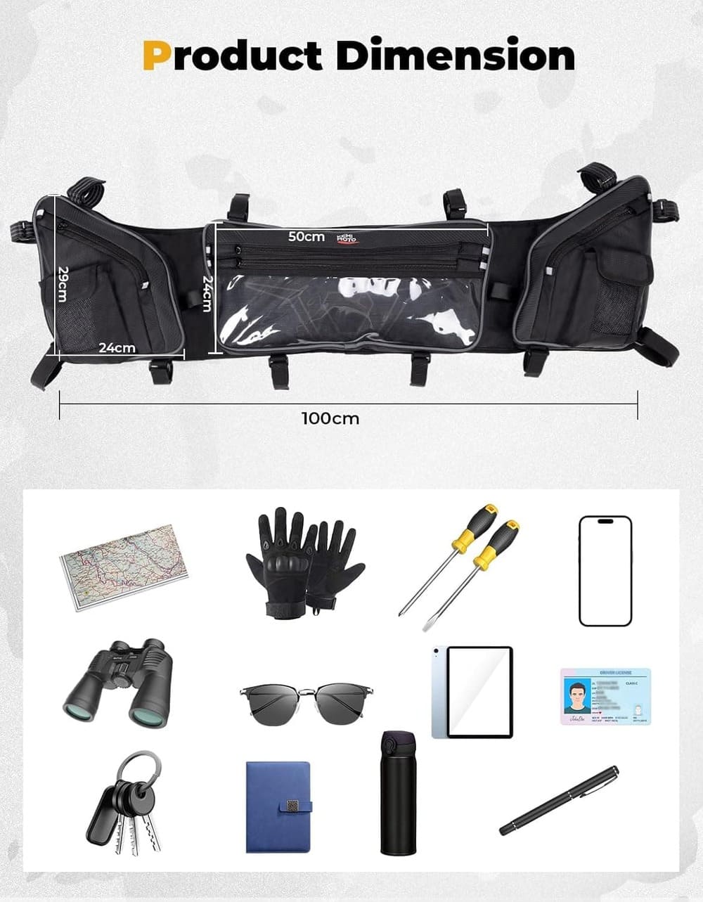 Kemimoto '24-'25 Polaris RZR XP 1000/ 4 UTV Overhead Roof Bag