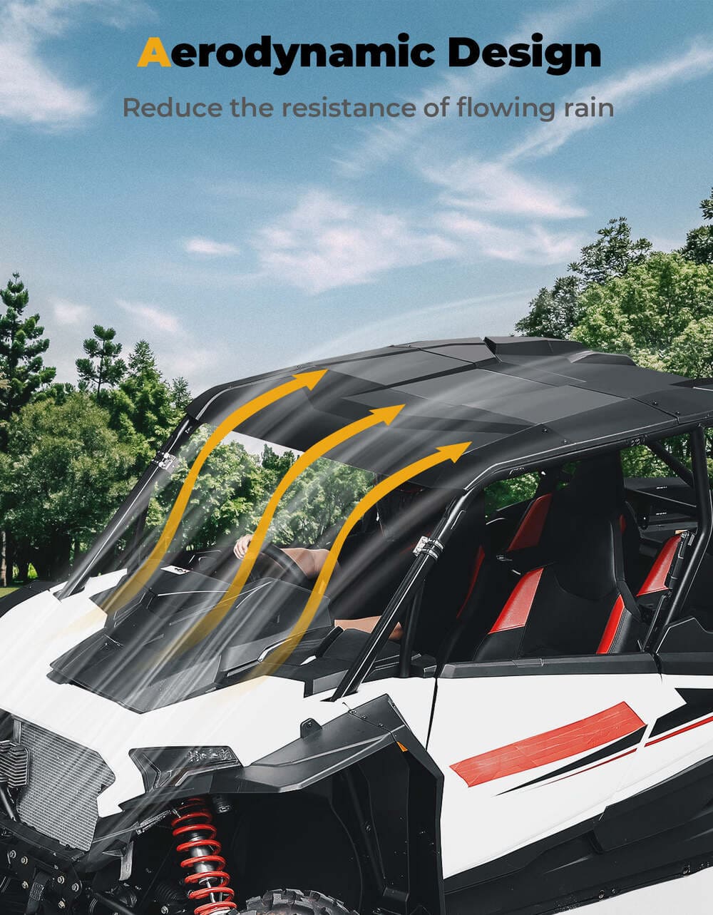 Kemimoto '24-'25 Polaris RZR XP 4 1000 5-in-1 Hard Plastic Roof