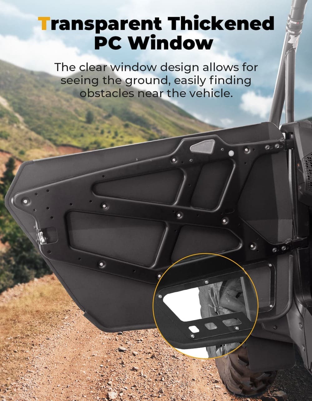 Kemimoto '24-'25 Polaris RZR XP 4 1000 Aluminum Half Door with PC Window