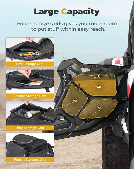 Kemimoto '24-'25 Polaris RZR XP 4 1000 Rear Door Bag