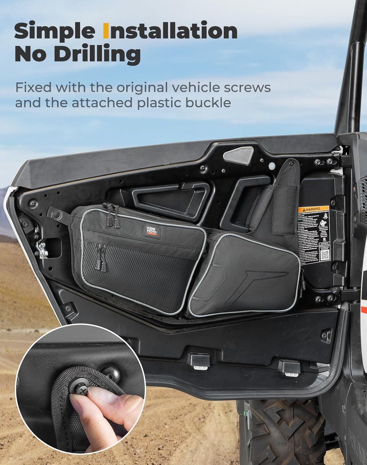 Kemimoto '24+ Polaris RZR XP 1000/4 1000 Front Door Bag