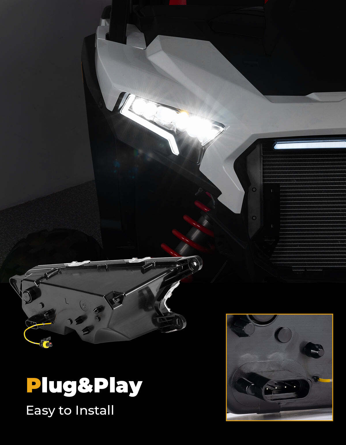 Kemimoto '24 Polaris RZR XP 1000/4 1000 LED Headlight