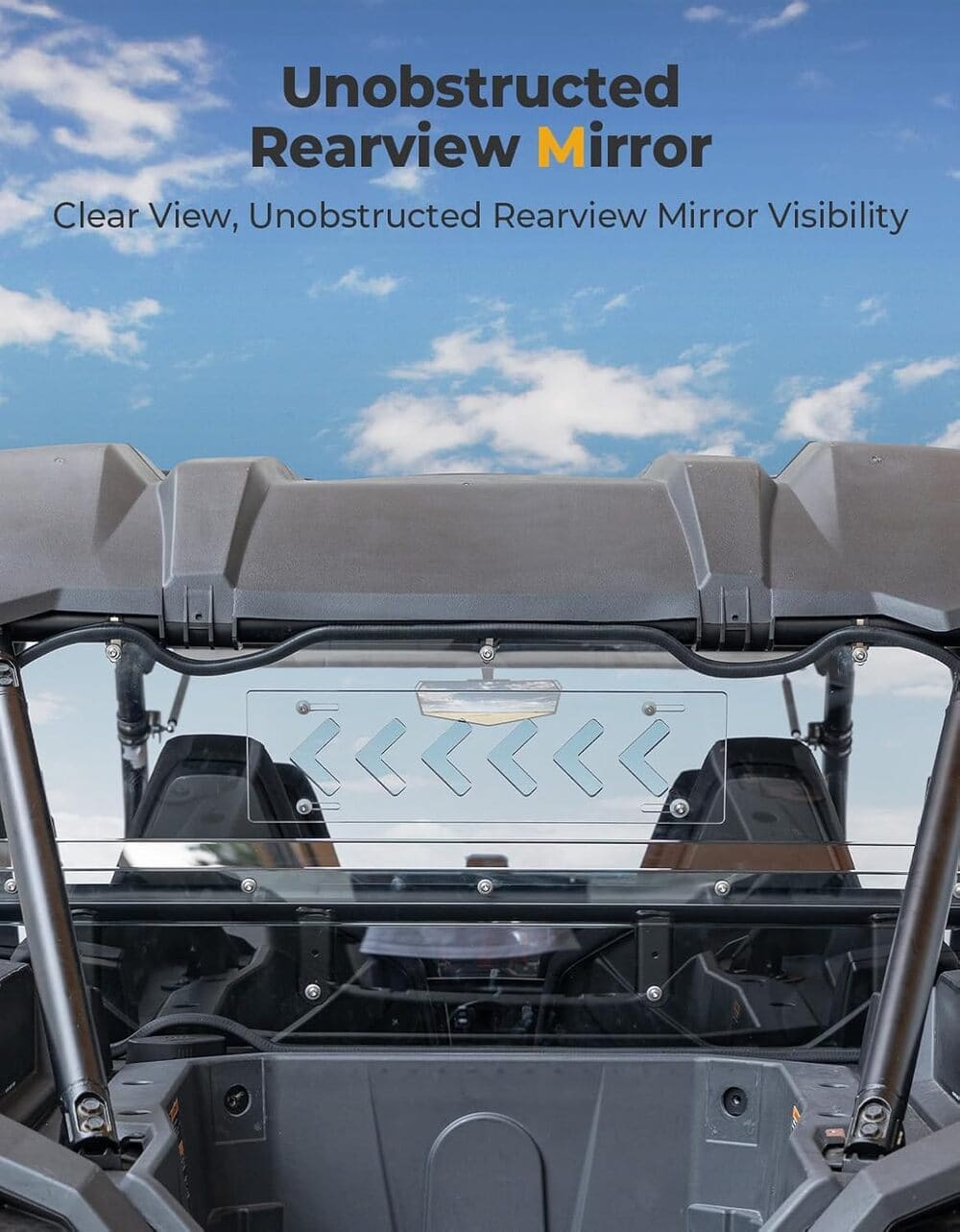 Kemimoto '24+ Polaris RZR XP 1000 Vented Clear Rear Windshield