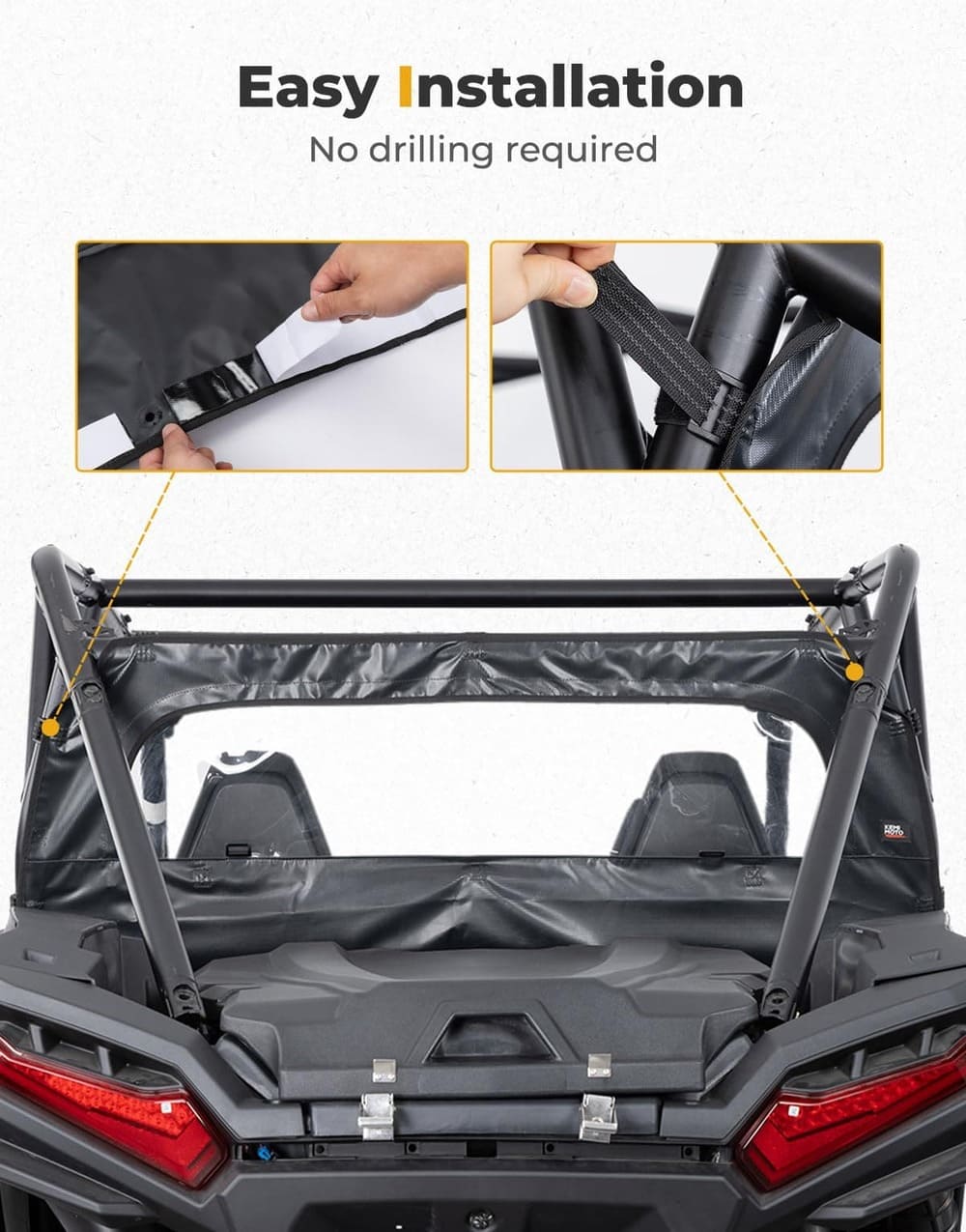 Kemimoto '24+ Polaris RZR XP 1000/XP 4 1000 Rear Soft Windshield
