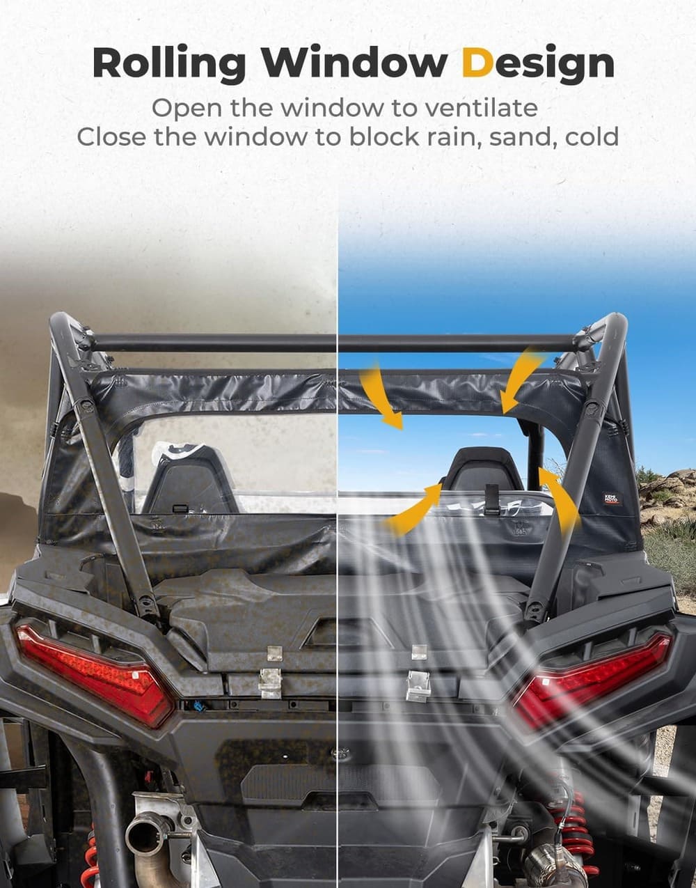 Kemimoto '24+ Polaris RZR XP 1000/XP 4 1000 Rear Soft Windshield