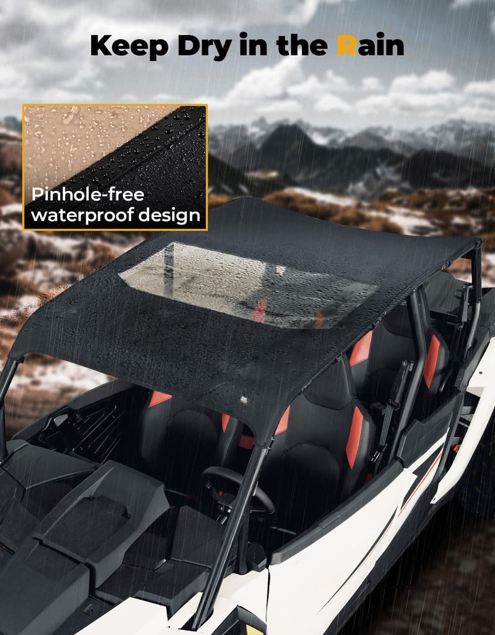 Kemimoto '24+ Polaris RZR XP 4 1000 PVC Soft Roof Top