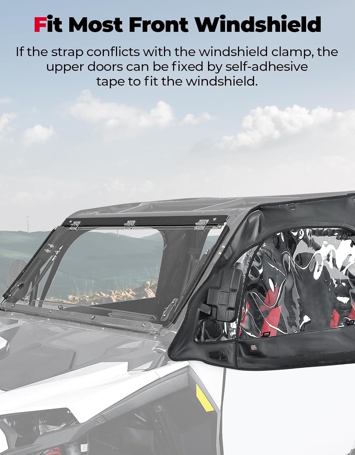 Kemimoto '24+ Polaris RZR XP 4 1000 Soft Cab Enclosure Upper Doors