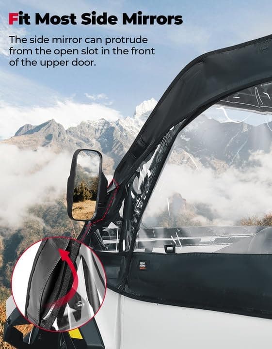 Kemimoto '24+ Polaris RZR XP 4 1000 Soft Cab Enclosure Upper Doors