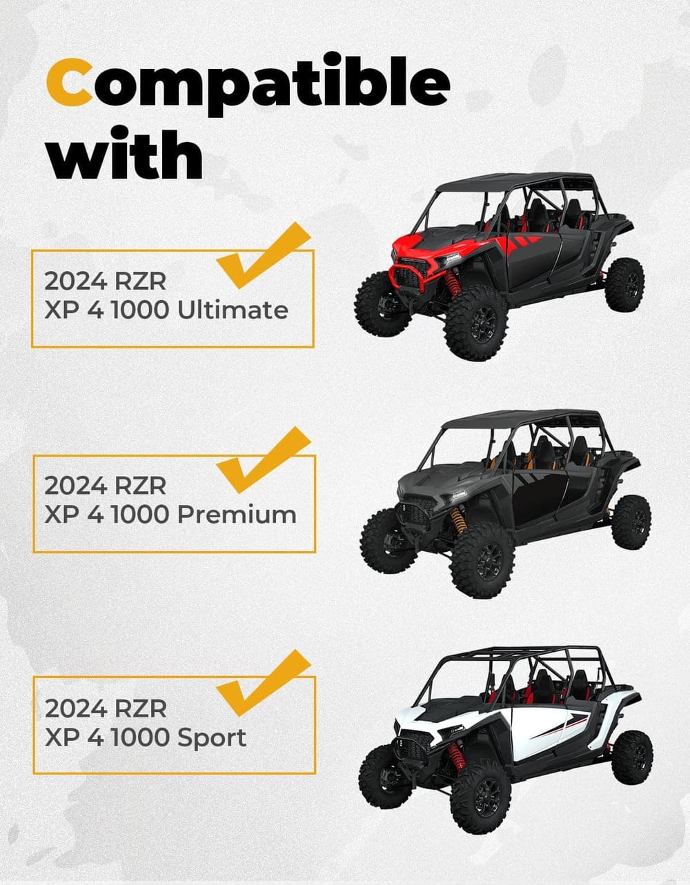 Kemimoto '24+ Polaris RZR XP 4 1000 UTV Roof Aluminum & Combination Top