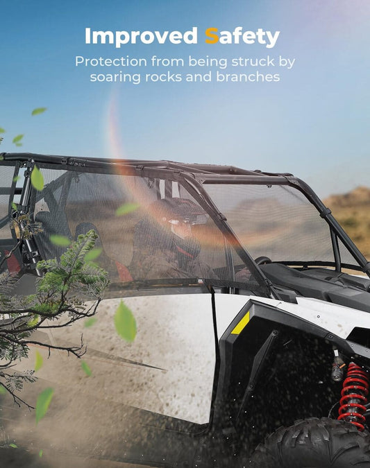 Kemimoto '24 Polaris RZR XP 4 1000 Window Mesh Net Side Soft Windshield