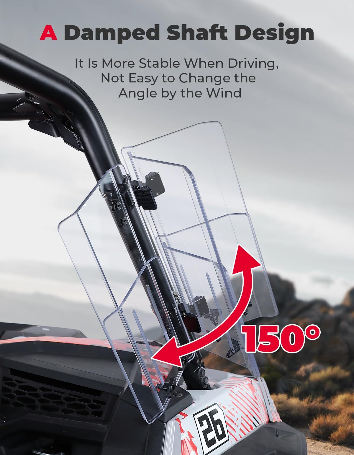 Kemimoto Can-Am Maverick X3 1.5"-2.2" Roll Bar 2Pcs UTV Side Wind Deflectors