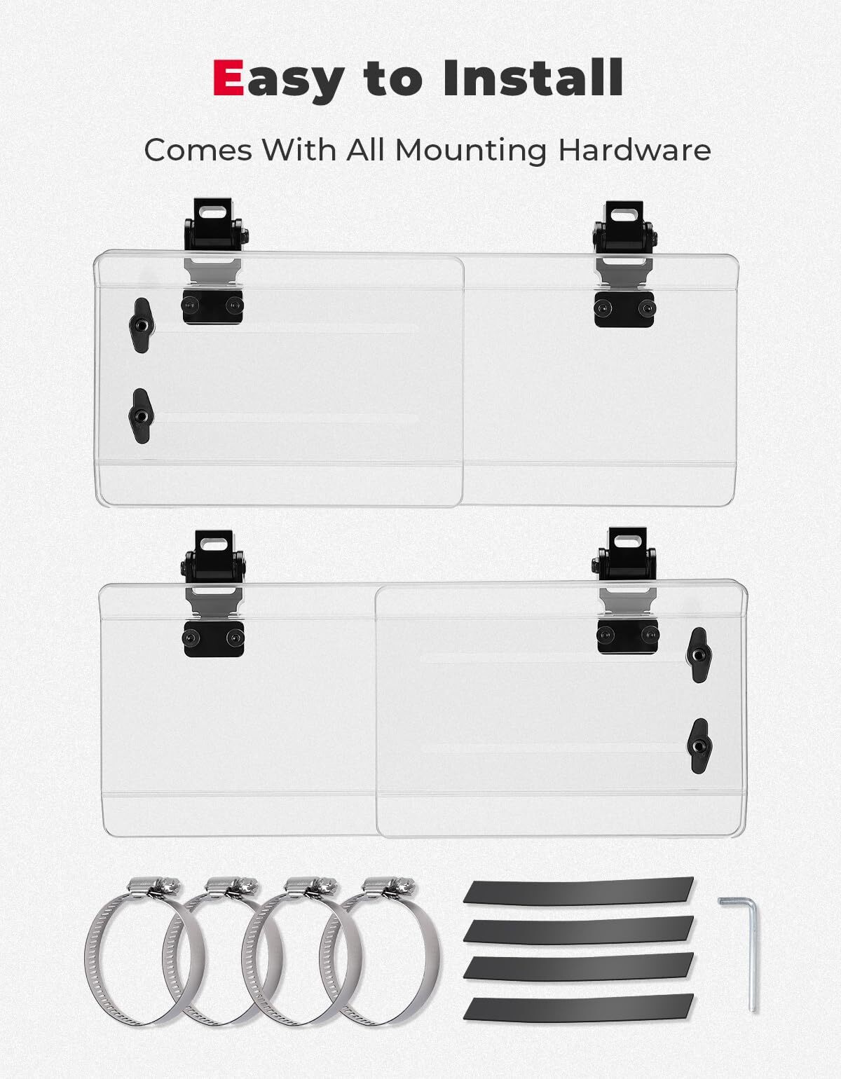 Kemimoto Can-Am Maverick X3 1.5"-2.2" Roll Bar 2Pcs UTV Side Wind Deflectors