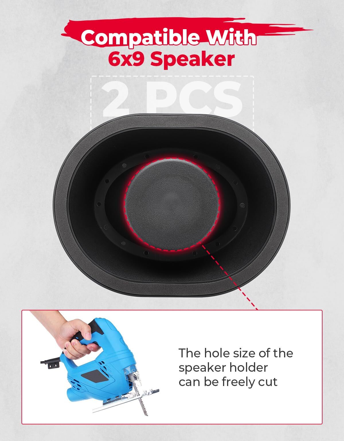Kemimoto 2PCS UTV Universial Speaker Pods for 6.5" Speakers