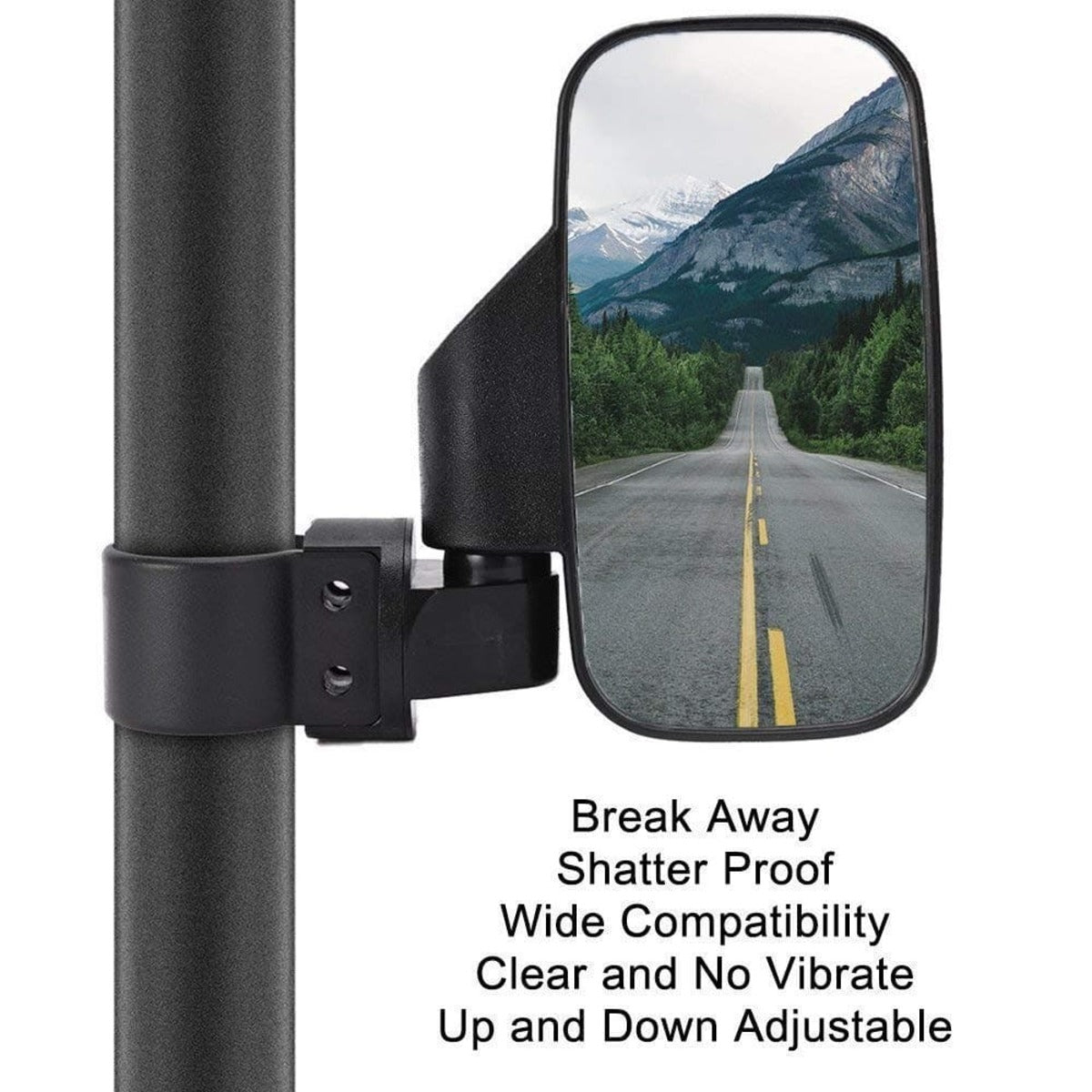 Kemimoto 360 Degree Adjustable Side Mirrors with 1.75"/2" Roll Bar Cage - 1 Pair