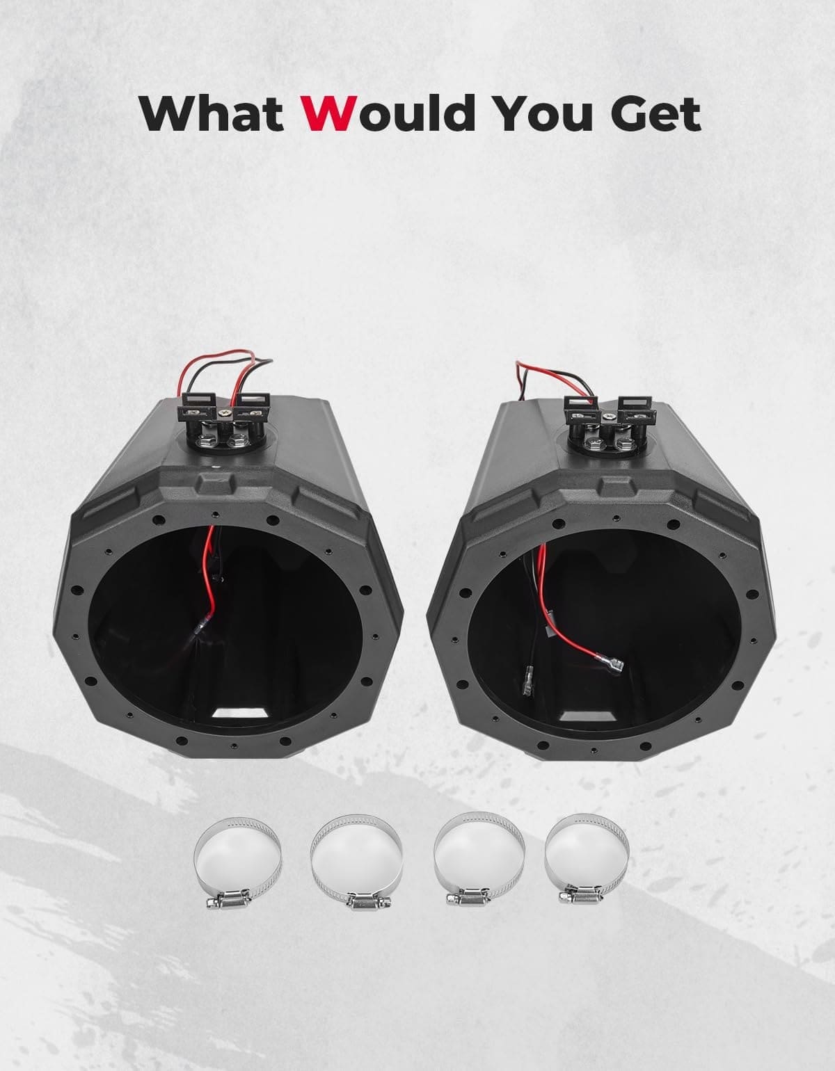 Kemimoto 8" Speaker Pod Enclosure for 1.5"/2" Roll Bar