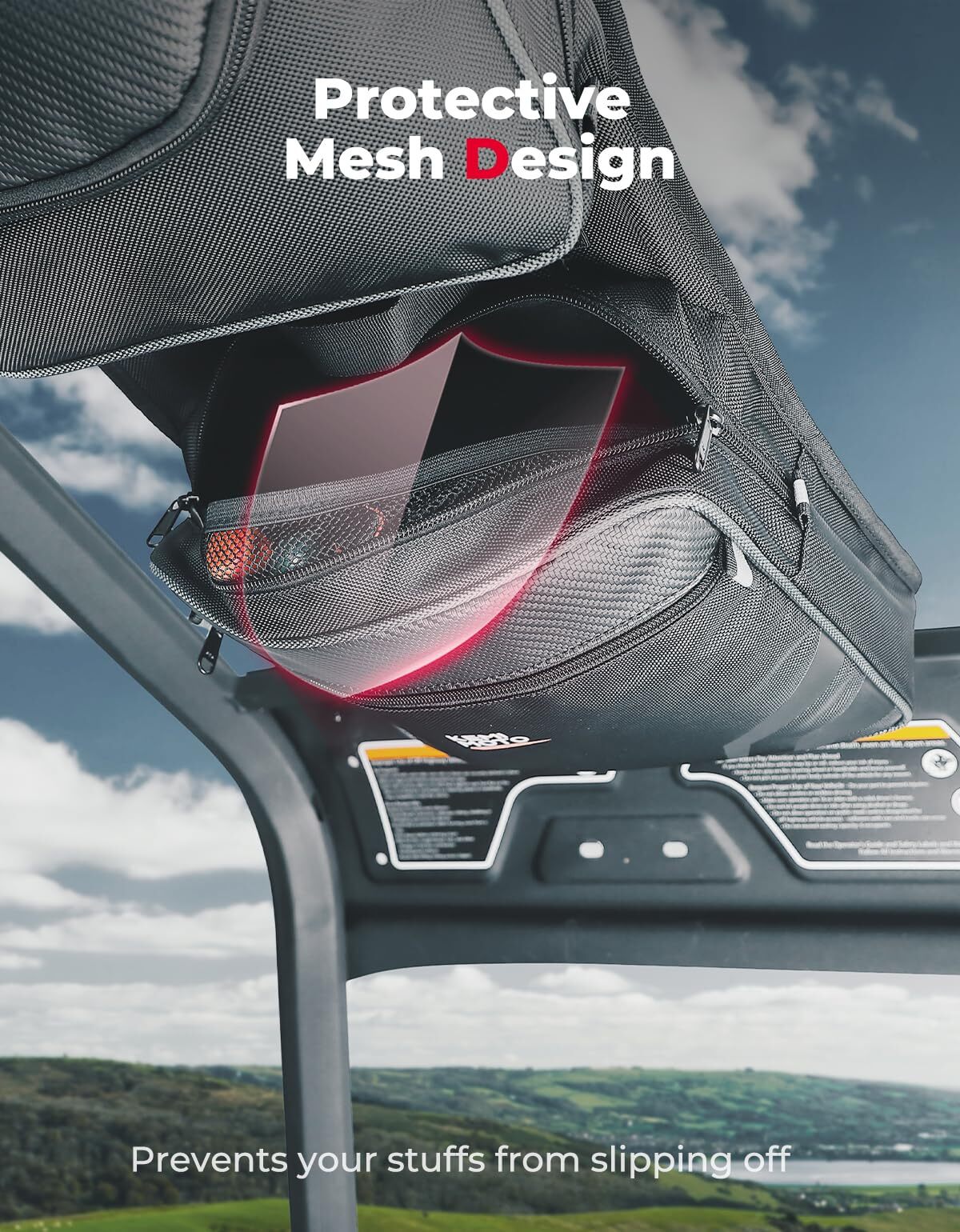 Kemimoto Can-Am Defender 2 PCS Overhead Roof Storage Bags