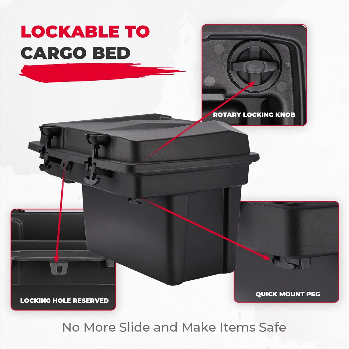 Kemimoto Can Am Defender 20L Cargo Storage Box & Center Underseat Storage Bin