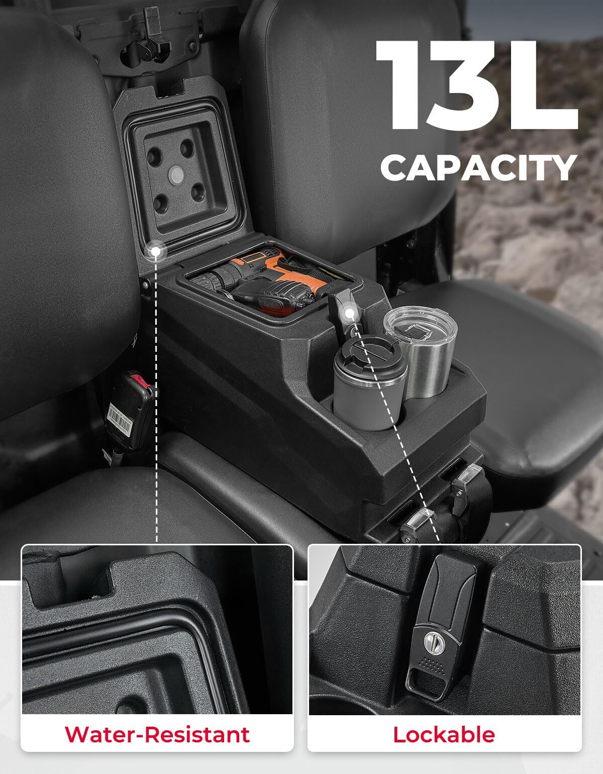 Kemimoto Can-Am Defender Bench Seat Console Armrest Box