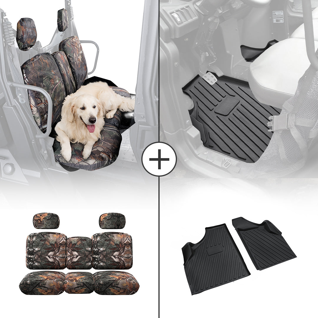 Kemimoto Can-Am Defender Camouflage Seat Cover & TPE Floor Mats