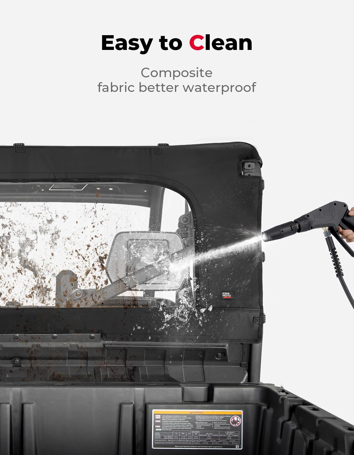 Kemimoto Can-Am Defender Front Vented Full Windshield & Soft Rear Windshield