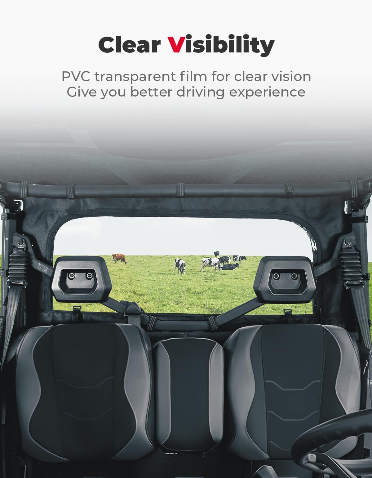 Kemimoto Can-Am Defender Front Vented Full Windshield & Soft Rear Windshield