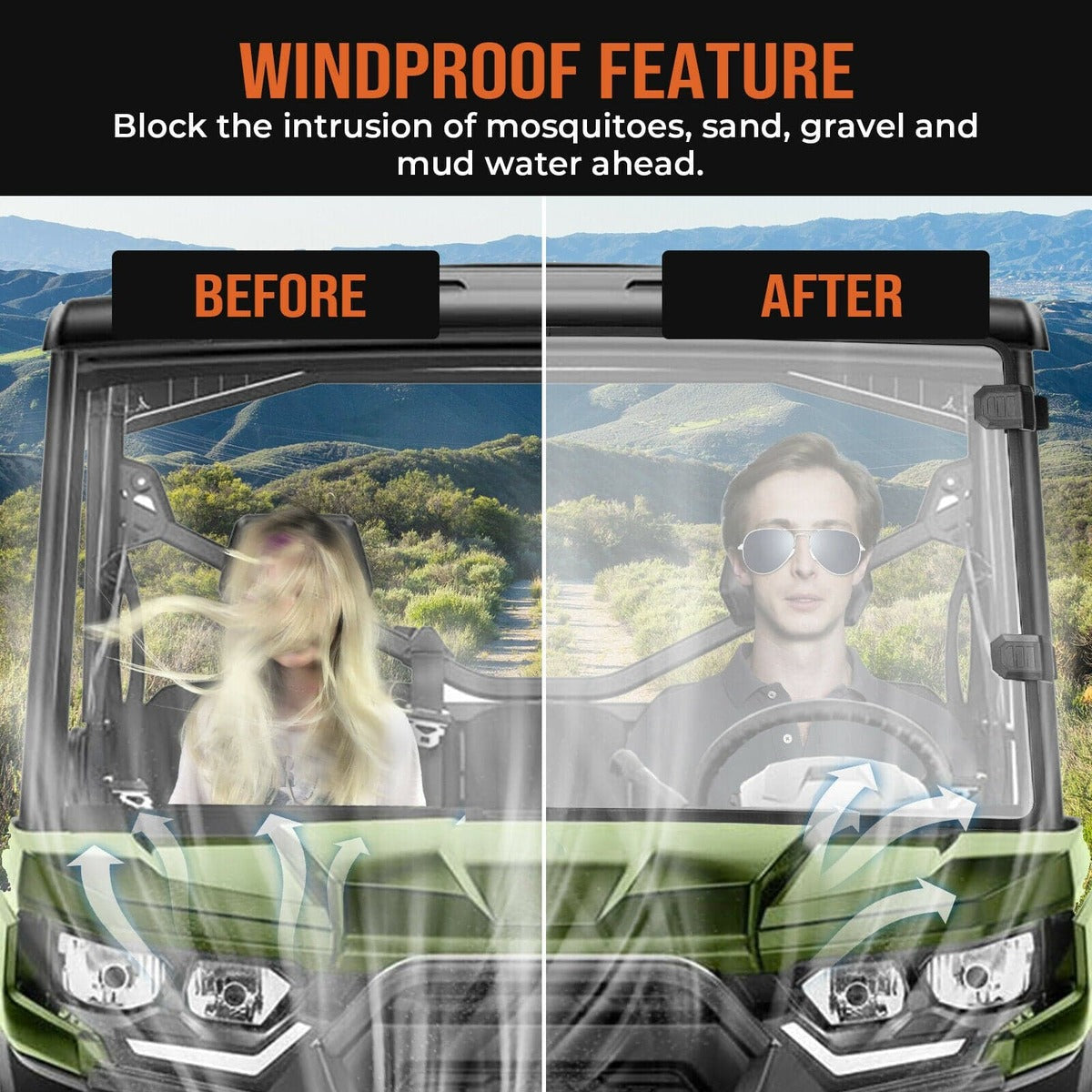 Kemimoto Can Am Defender HD 5 /8 /10 /Max Front Full Windshield