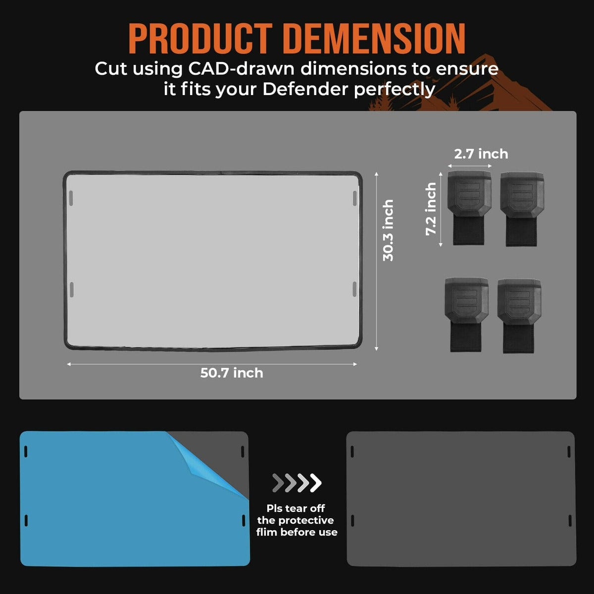 Kemimoto Can Am Defender HD 5 /8 /10 /Max Front Full Windshield