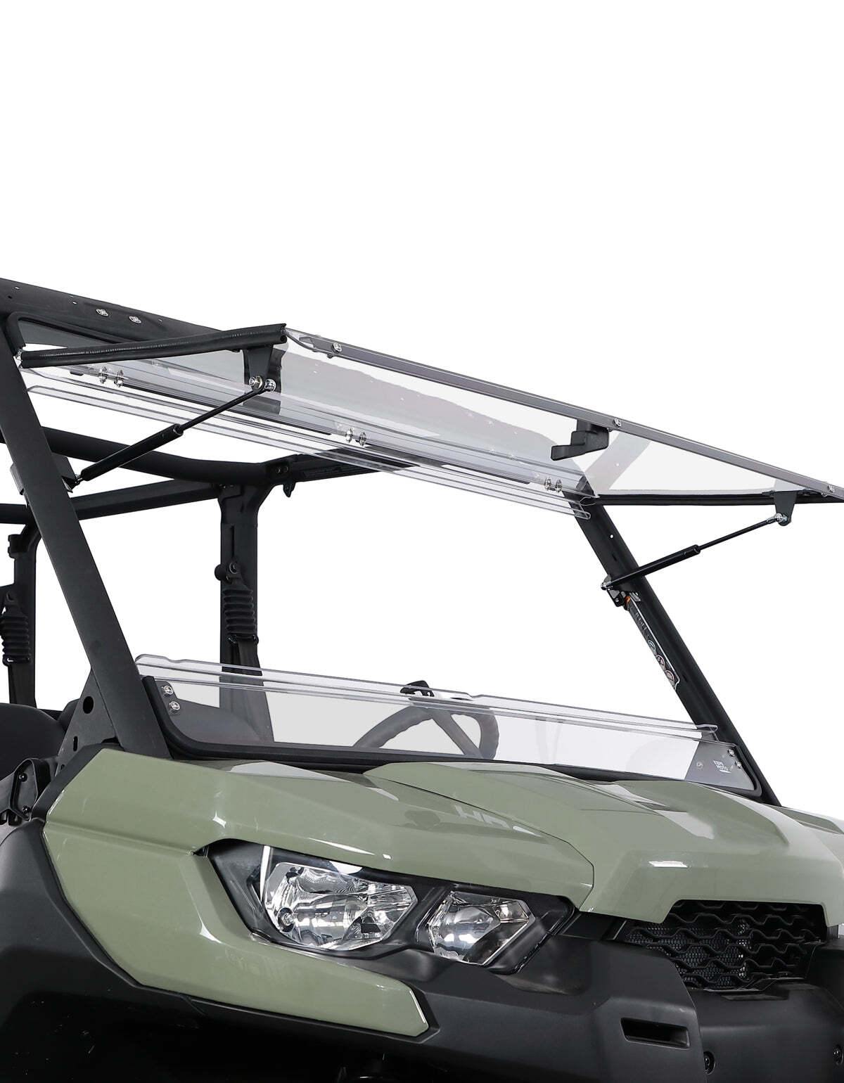 Kemimoto Can-Am Defender HD5/8/10 2-in-1 Flip Windshield 1/5" Thick Polycarbonate