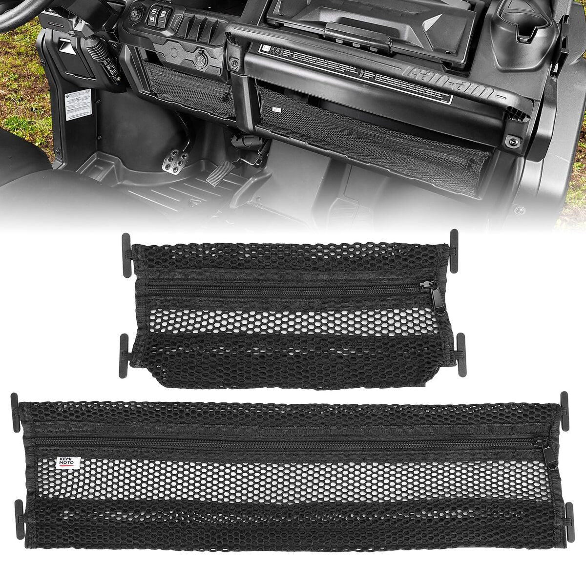 Kemimoto Can-Am Defender / Max 2PCS Dash Storage Nets
