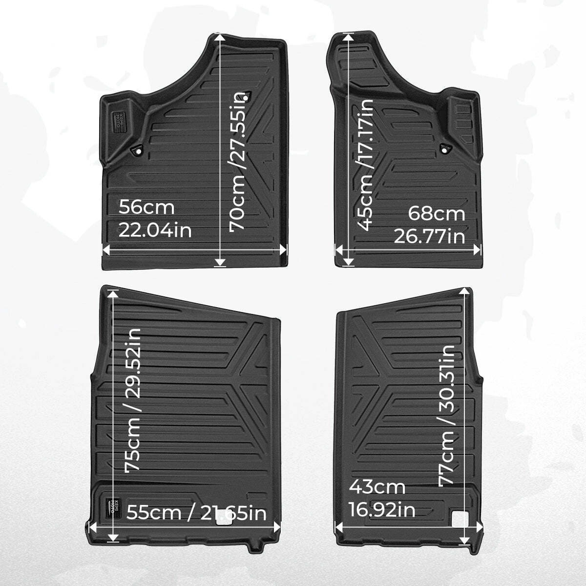 Kemimoto Can-Am Defender Max 4pcs TPE Floor Mats Anti-Slip Mats