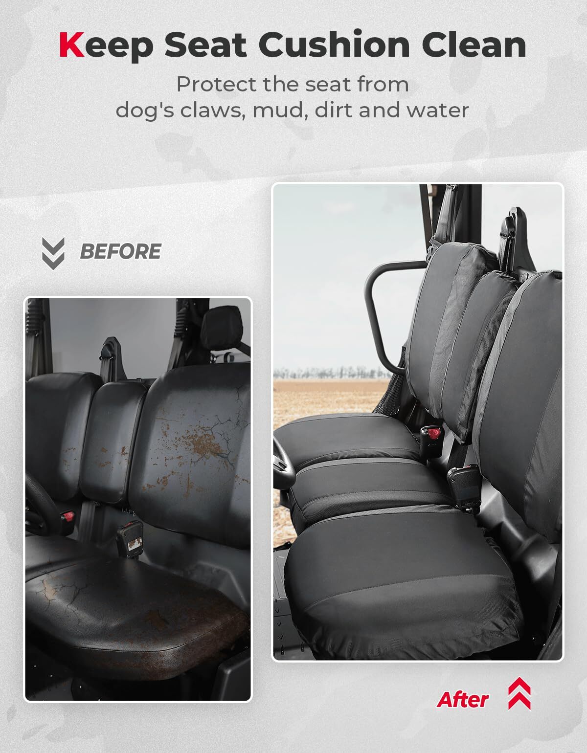 Kemimoto Can-Am Defender Max Front & Rear Waterproof Seat Cover
