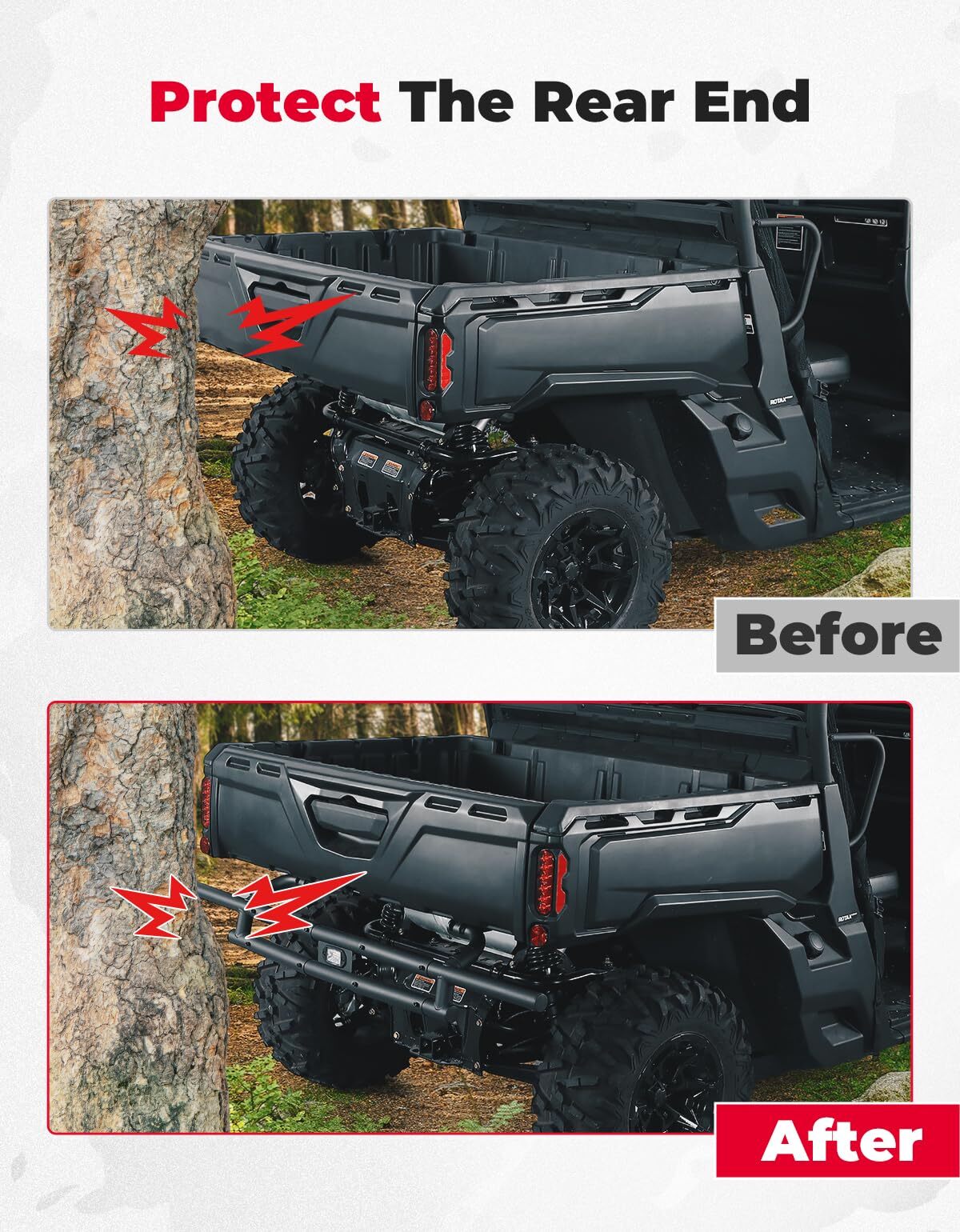 Kemimoto Can Am Defender Rear Bumper With Light