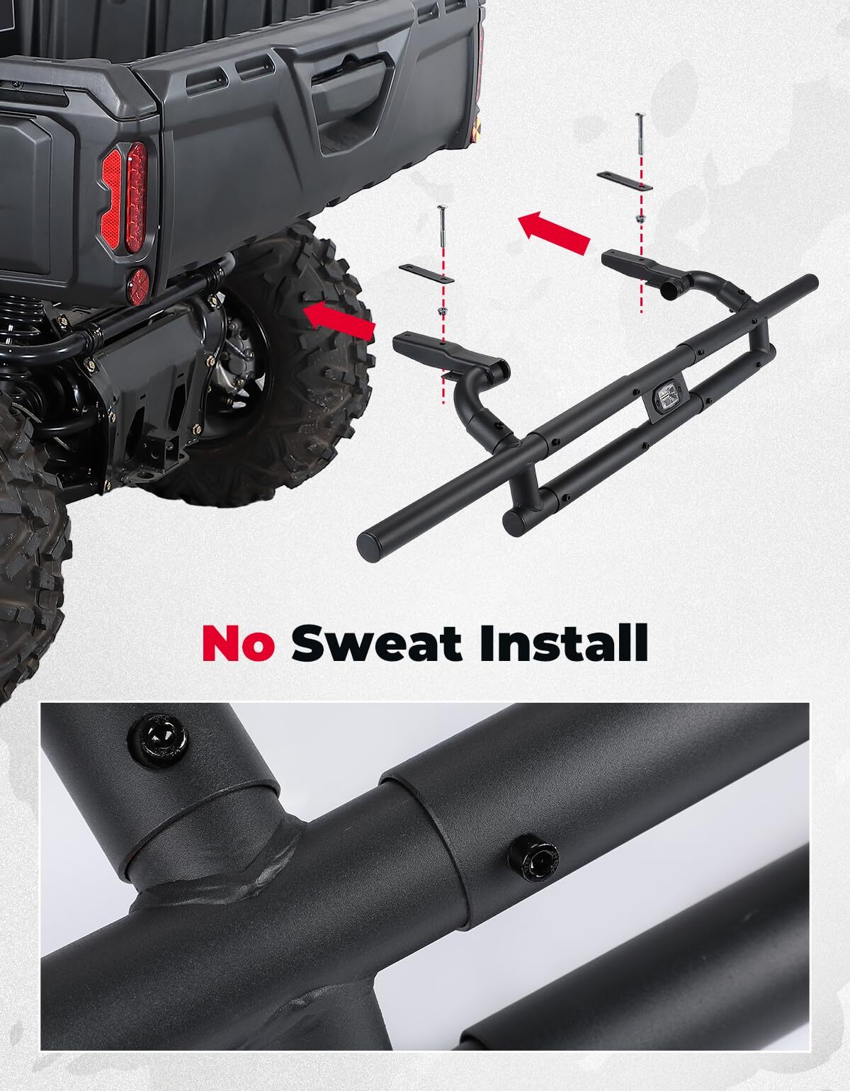 Kemimoto Can Am Defender Rear Bumper With Light