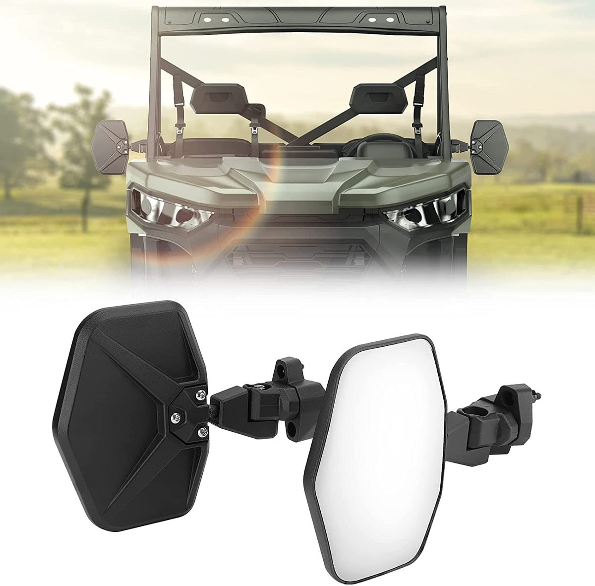 Kemimoto Can Am Defender Side Mirrors Aluminum - One Pair
