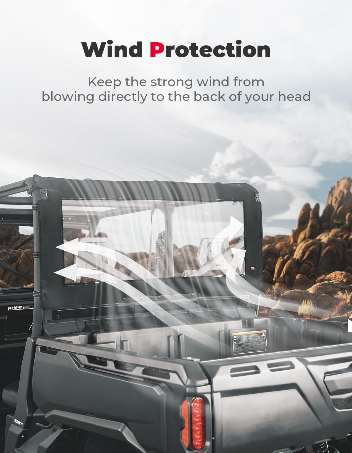 Kemimoto Can-Am Defender Soft Rear Windshield